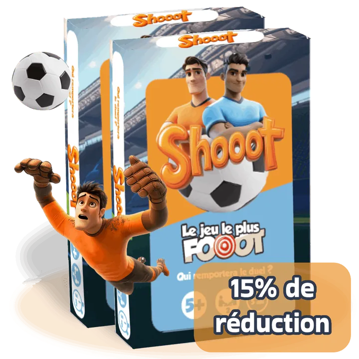 Deux boîtes Shooot et le gardien qui plonge, mention 15 % de réduction